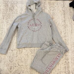 Aeropostale Gray Sweatpants & Hoodie Set
